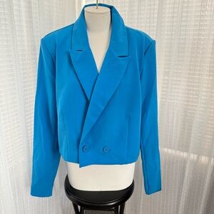INTEMPO Bright Turquoise Blazer with Extra Button Size L